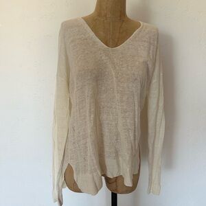 Vince Linen Blend V-neck Sweater NWT S